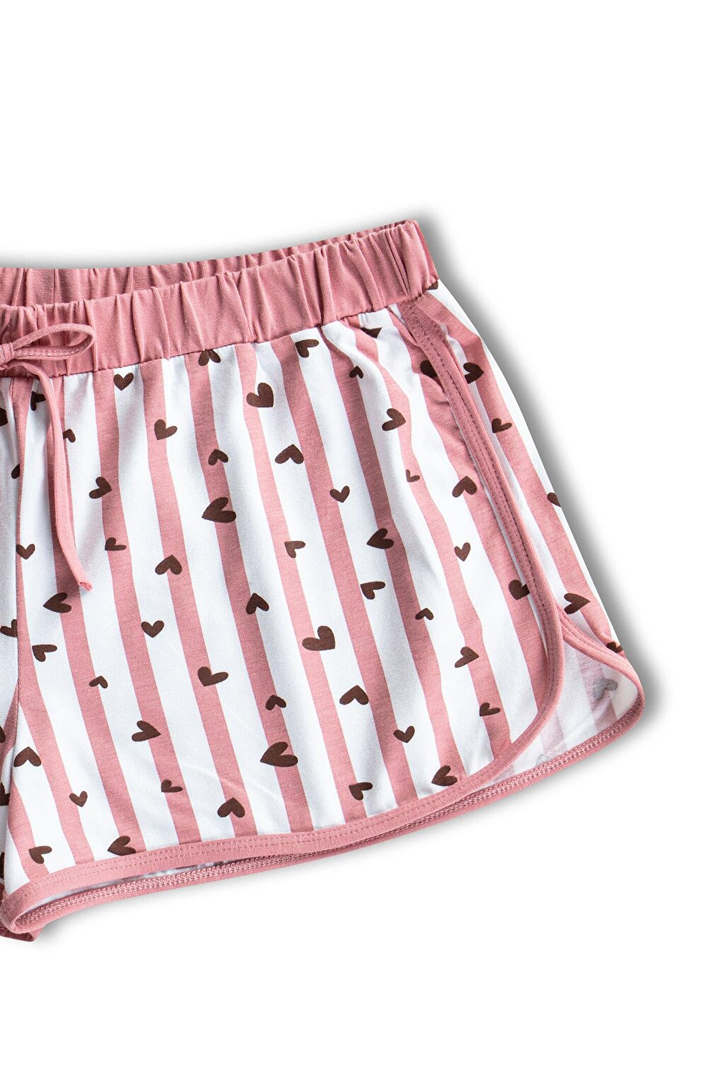 Cotton Patterned Women's Mini Shorts with Piping