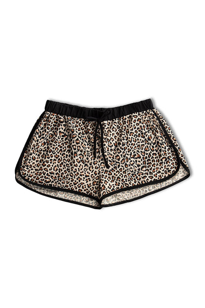 Cotton Patterned Women's Mini Shorts with Piping