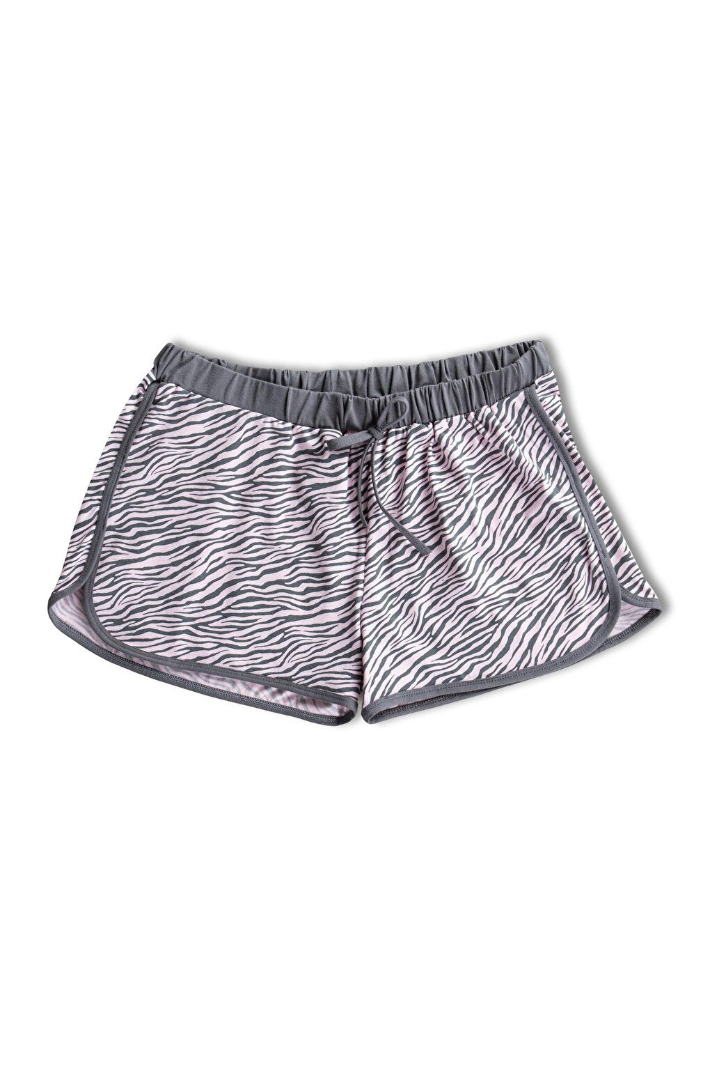 Cotton Patterned Women's Mini Shorts with Piping