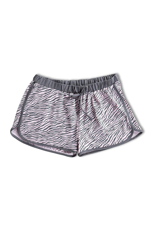 Cotton Patterned Women's Mini Shorts with Piping