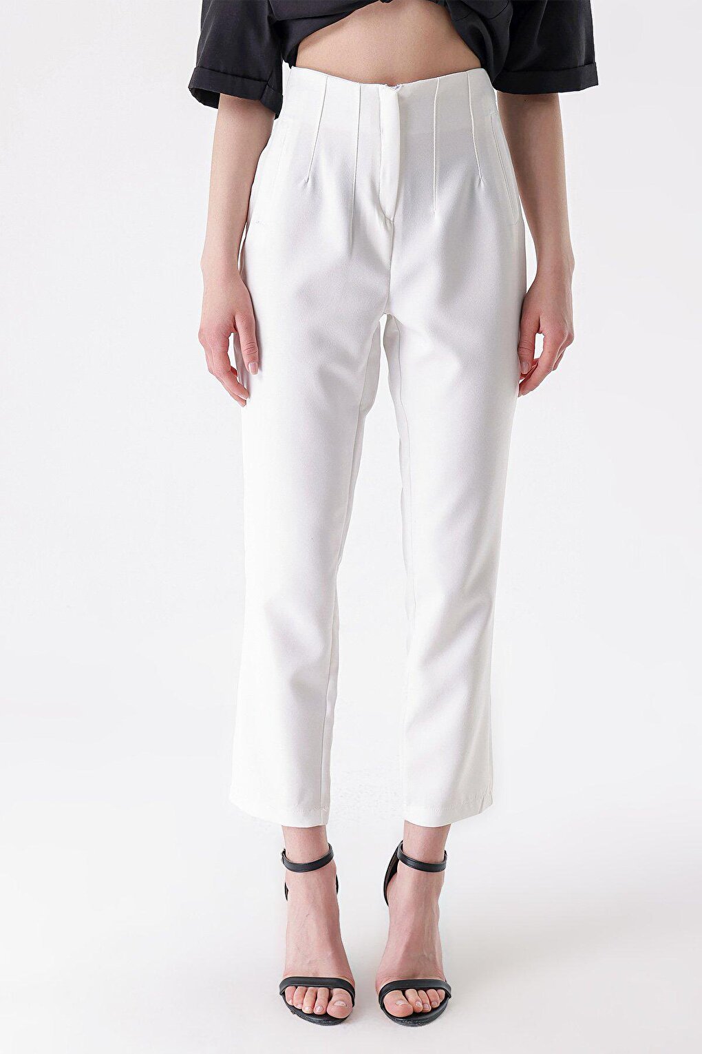 High Waist Double Dart Trousers