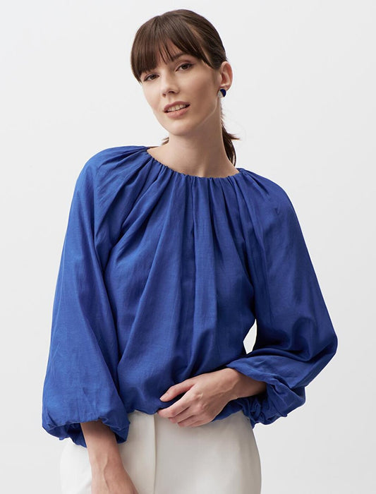 Kobalt Loose Cut Long Sleeve Stylish Blouse