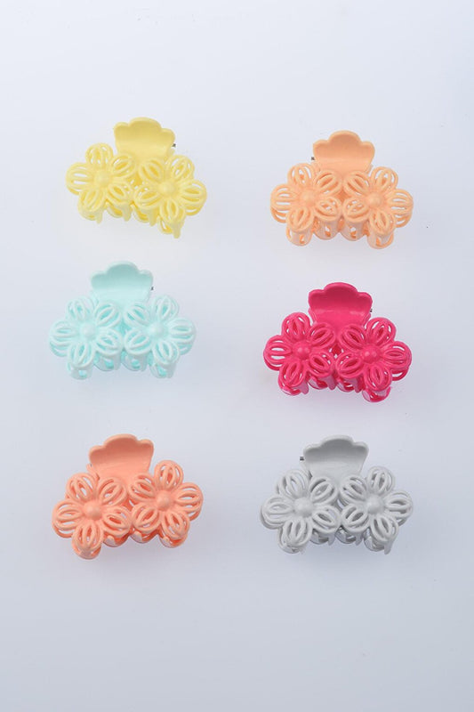 Women's 6-Piece Colorful Flower Latch Clasp Set