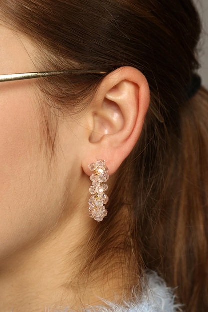 Powder Color 2-Piece Crystal Earrings