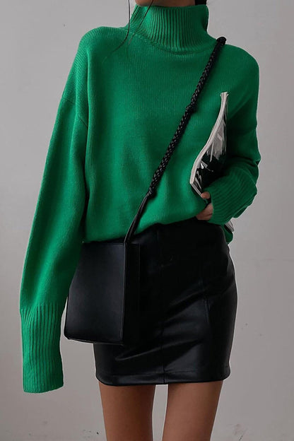 Green Turtleneck Sweater MG1252