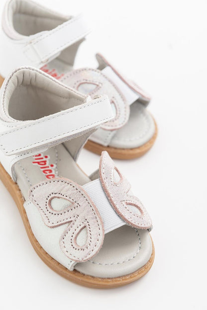 Girl's White Leather healthy Supported Sandals