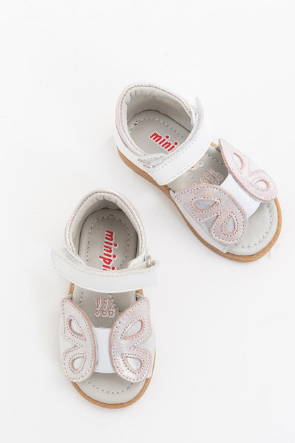 Girl's White Leather healthy Supported Sandals