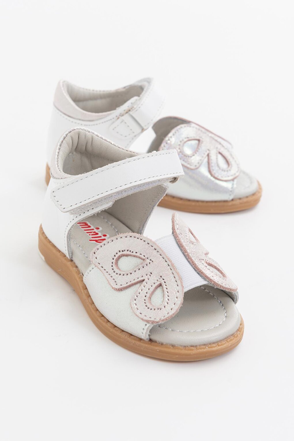 Girl's White Leather healthy Supported Sandals