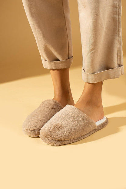 Flexible Sole Inside Out Plush Fleece Women Home Slippers CK-360-23