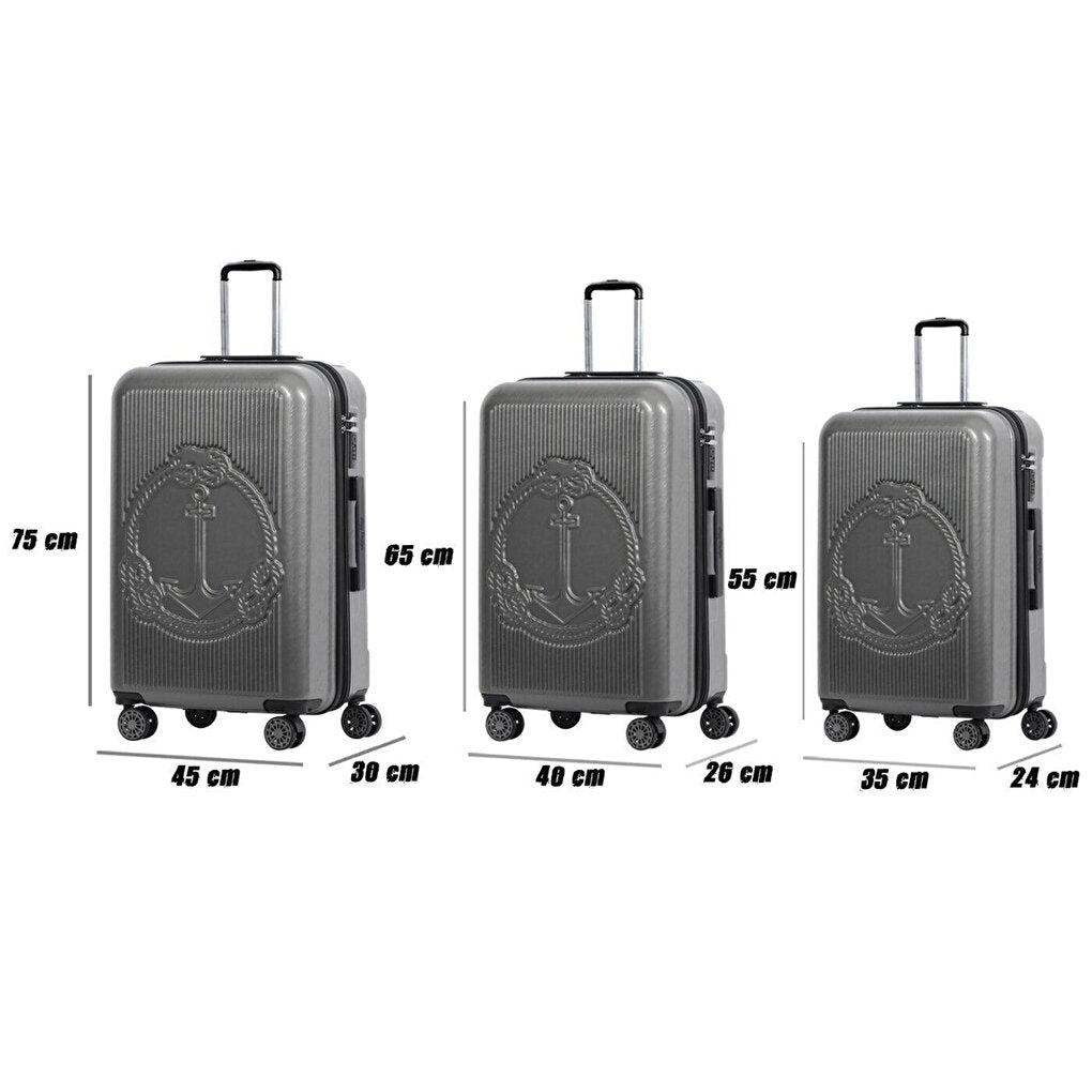 Ocean Gray 3-piece suitcase set