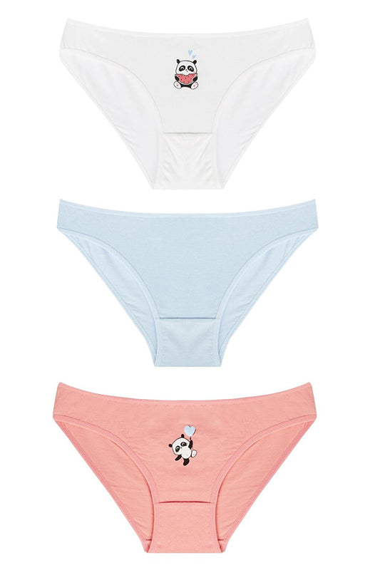 Women's Salmon BALLOON PANDA 3-Piece Panties 214