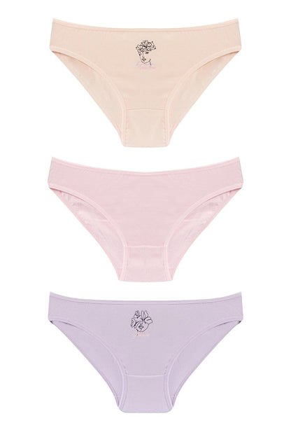 Women's Lilac SIMPLE 3-Piece Panties 206