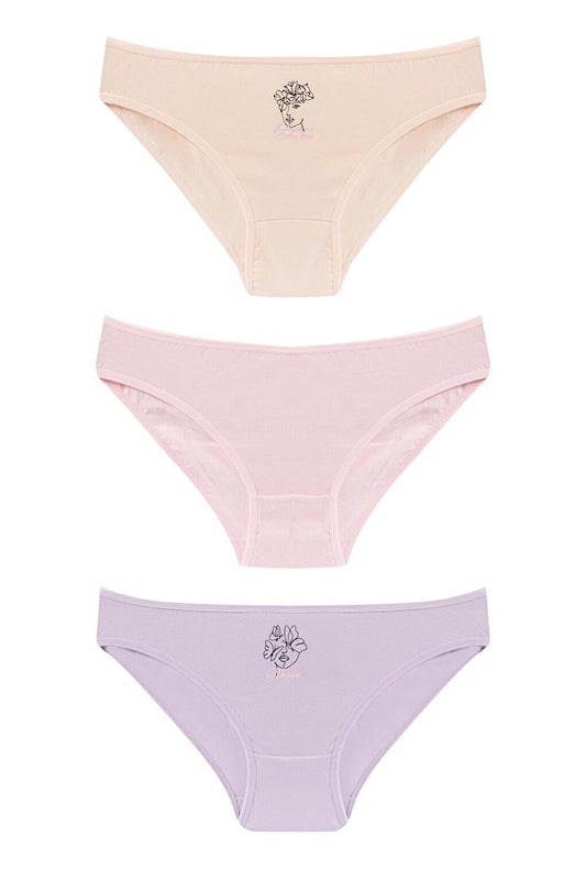 Women's Lilac SIMPLE 3-Piece Panties 206