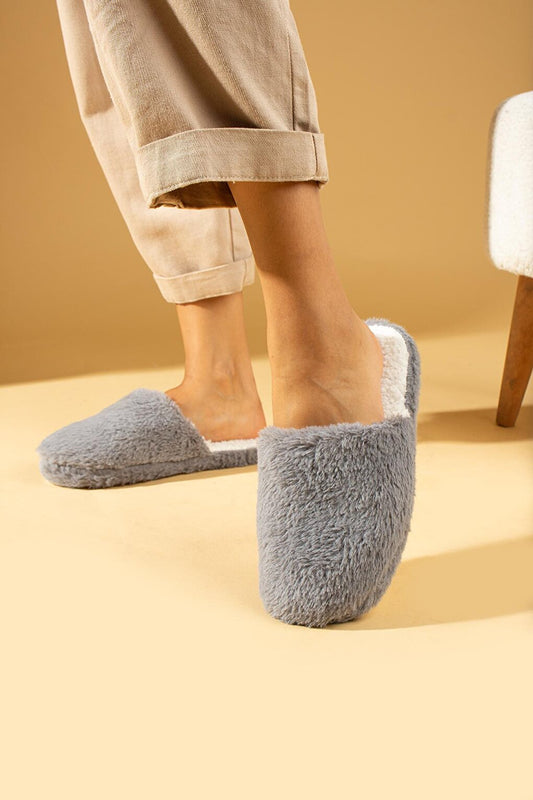 Flexible Sole Inside Out Plush Fleece Women Home Slippers CK-360-23