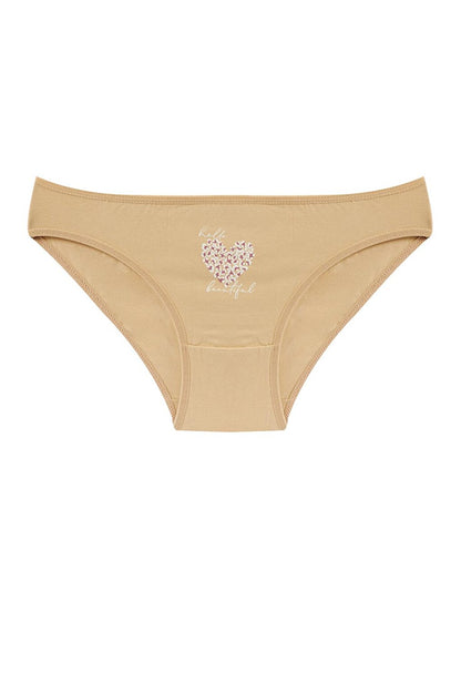 Women's Light Brown HEART 3-Piece Panties 215