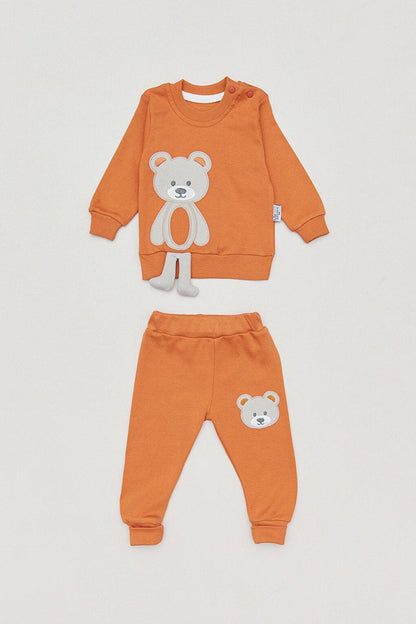 Embroidered Crew Neck Baby Boy Suit