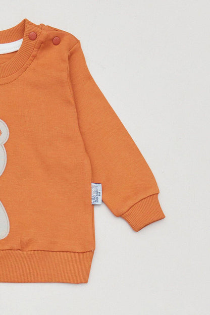 Embroidered Crew Neck Baby Boy Suit