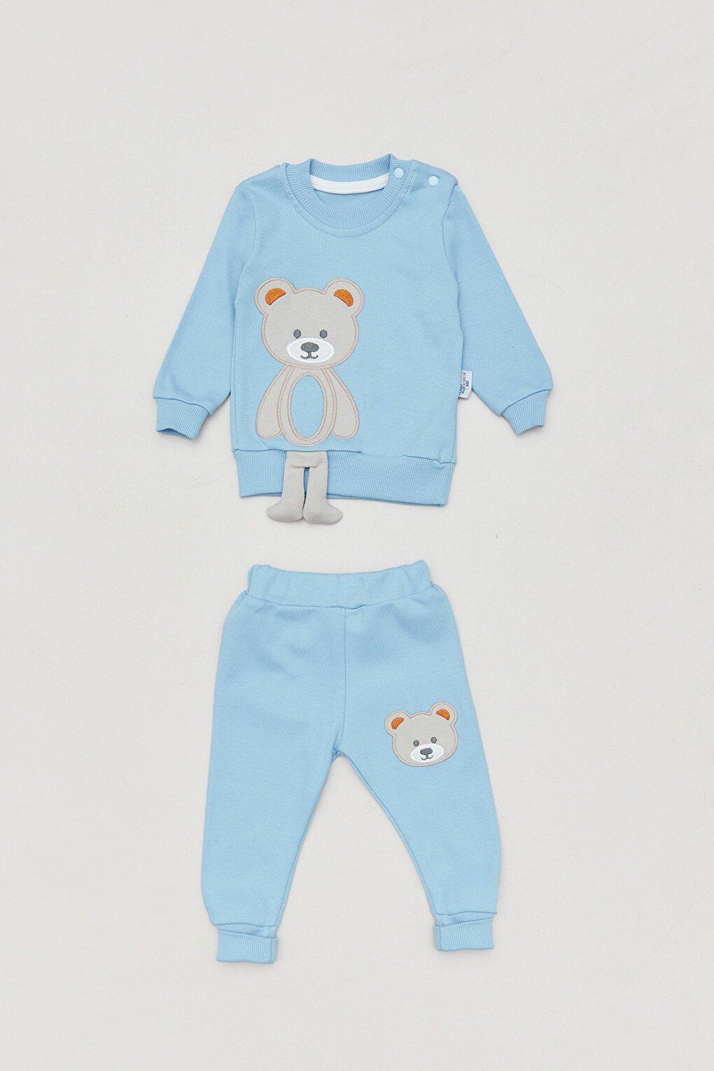 Embroidered Crew Neck Baby Boy Suit