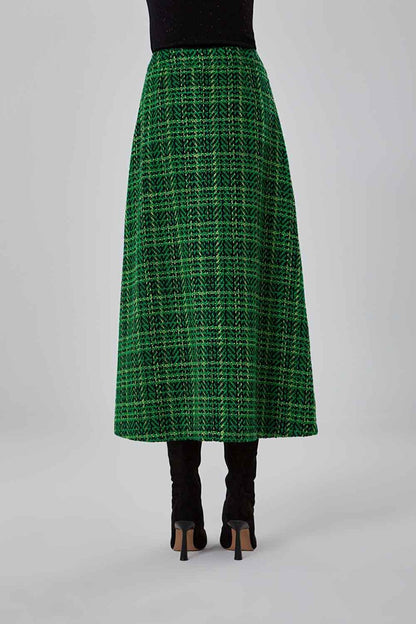 Tweed Textured Green Skirt