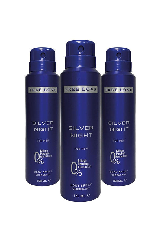 Silver Night Men's Deodorant 150 ml 3 Pieces