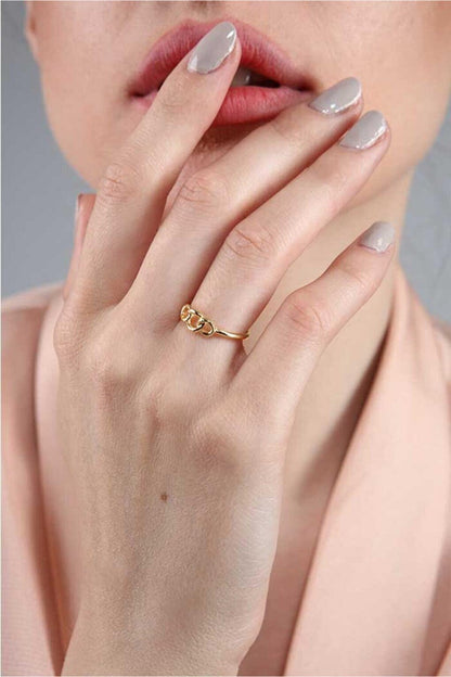 Women's Gold Plated Thin Clamp Ring