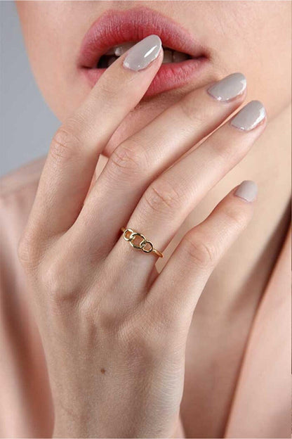 Women's Gold Plated Thin Clamp Ring