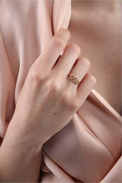 Women's Gold Plated Thin Clamp Ring