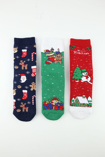 New Year's Boxed Towel Children's 6-Piece Socks