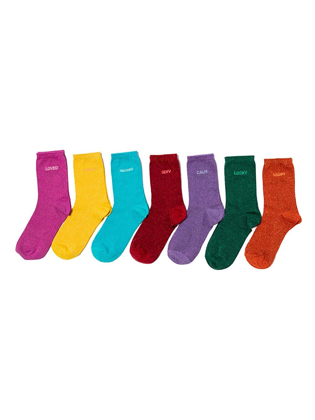 Moods Up Glittered 7-Piece Women's Socks Set