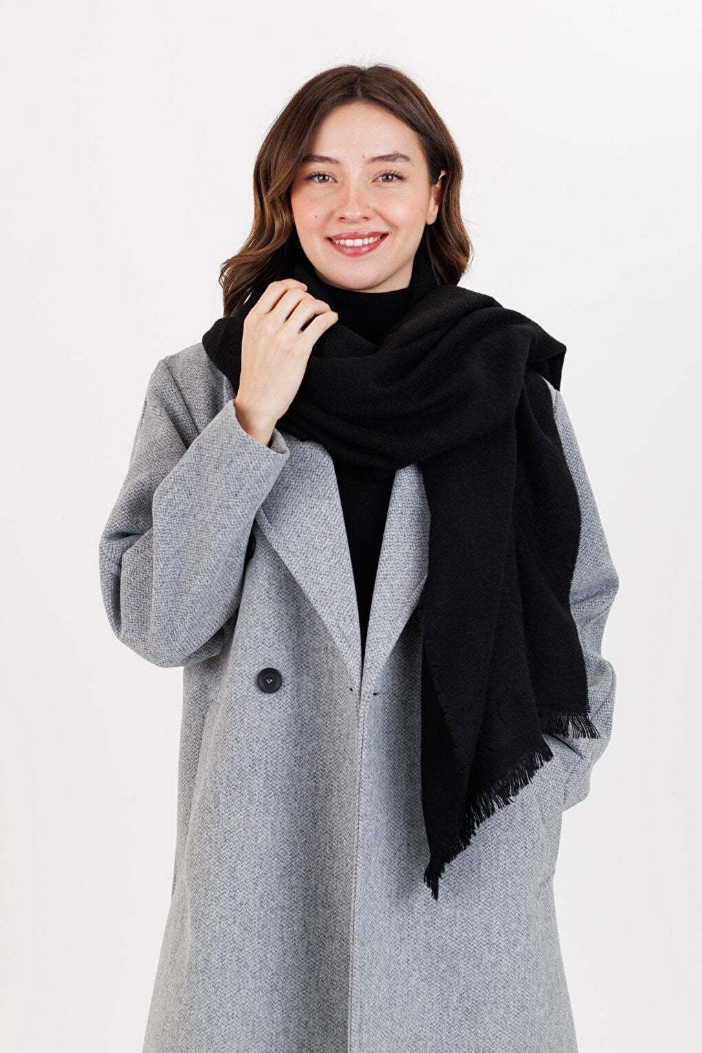 Thick Shawl Black