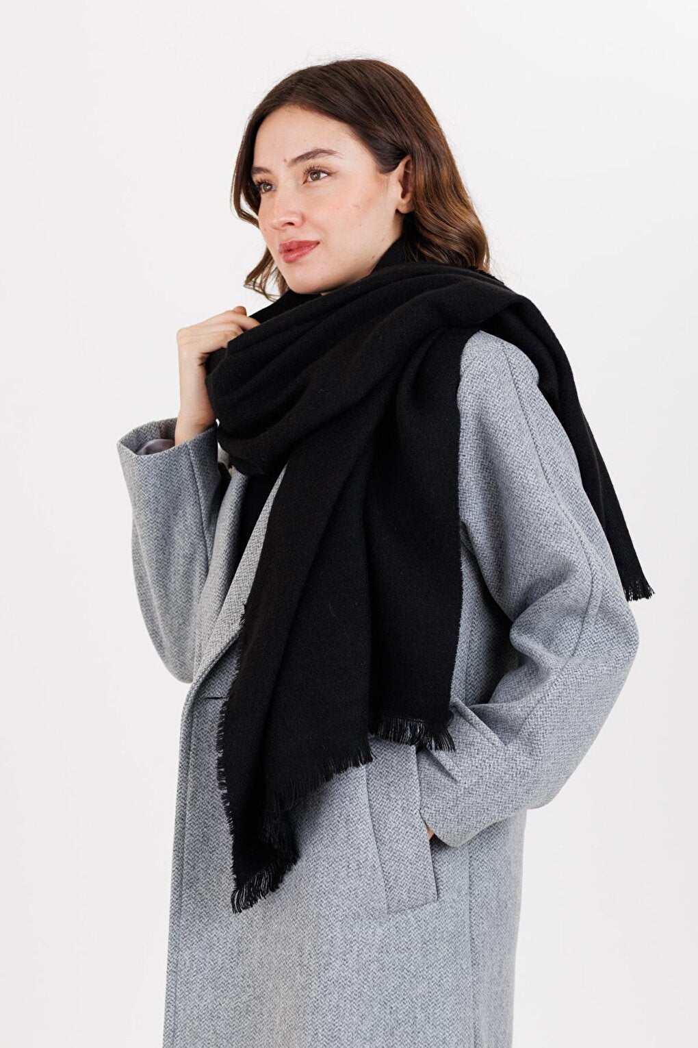 Thick Shawl Black