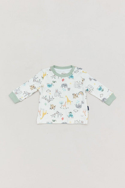 Printed Crew Neck Baby Boy Bodysuit