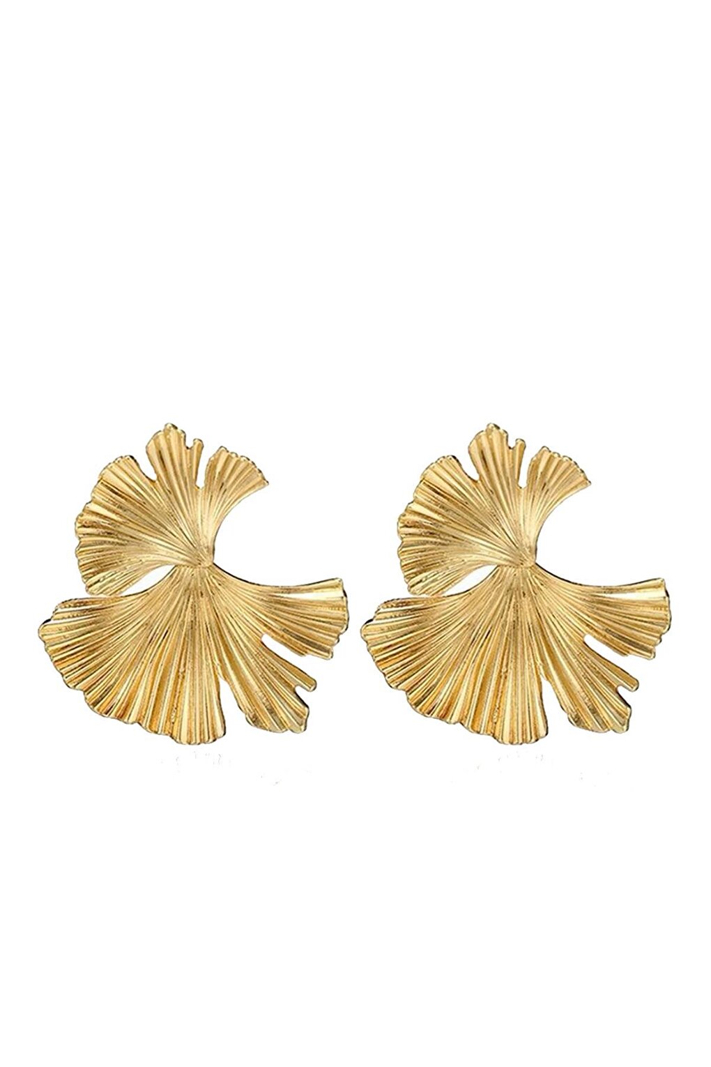 Gold Plated Lotus Flower Earrings