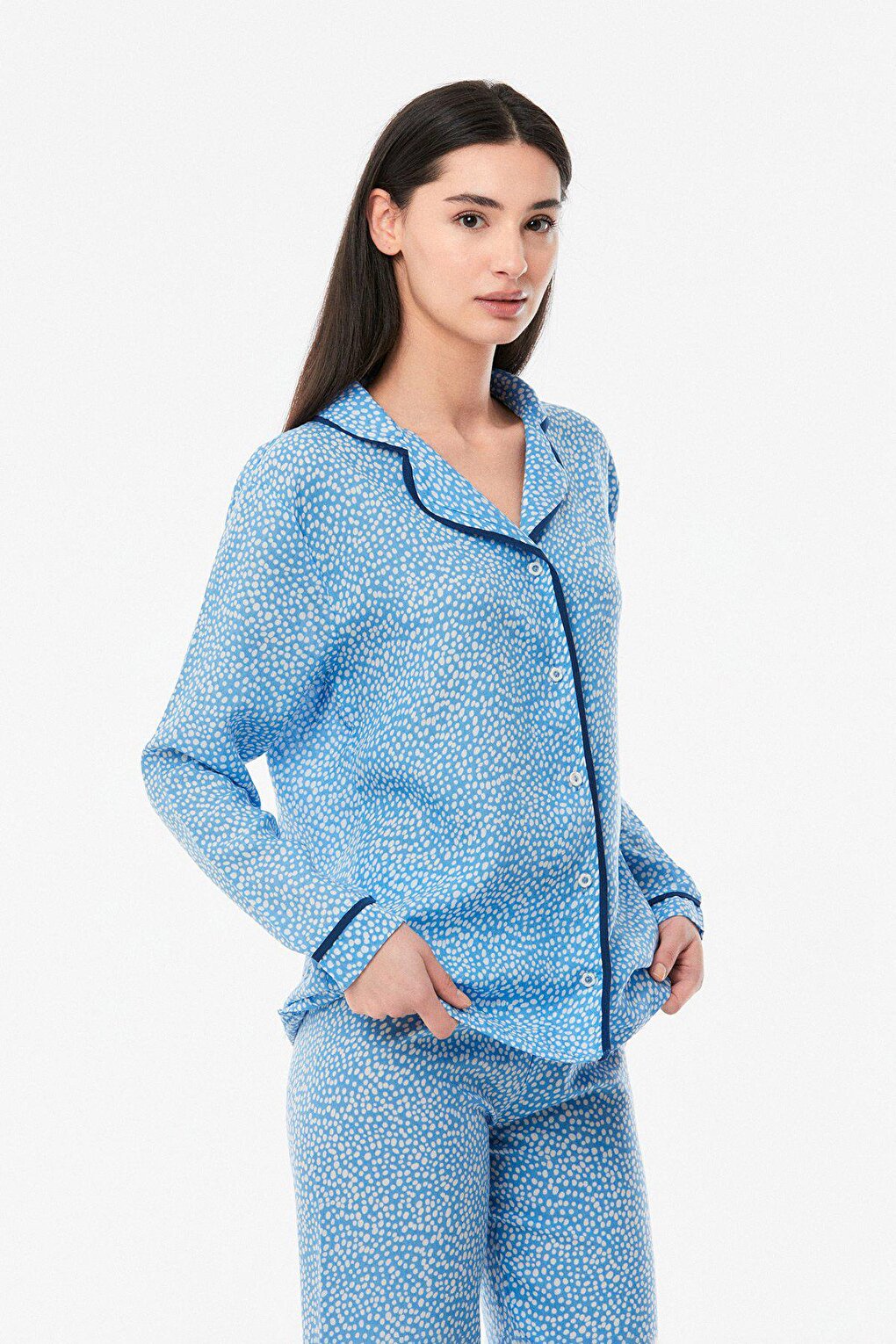 Polka Dot Buttoned Pajama Set