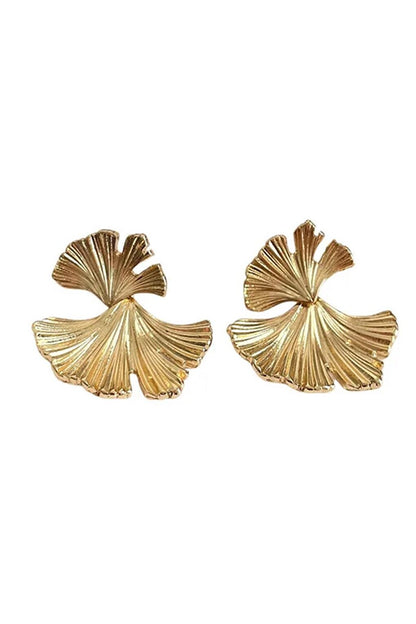 Gold Plated Lotus Flower Earrings