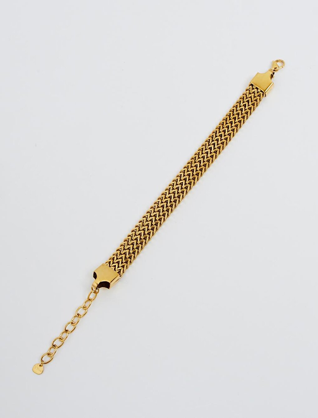 Gold Herringbone Thick Chain Stylish Bracelet