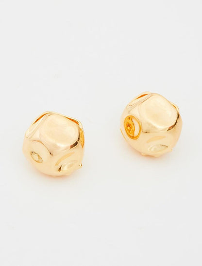 Shiny Stylish Earrings with Gold Geometric Figures