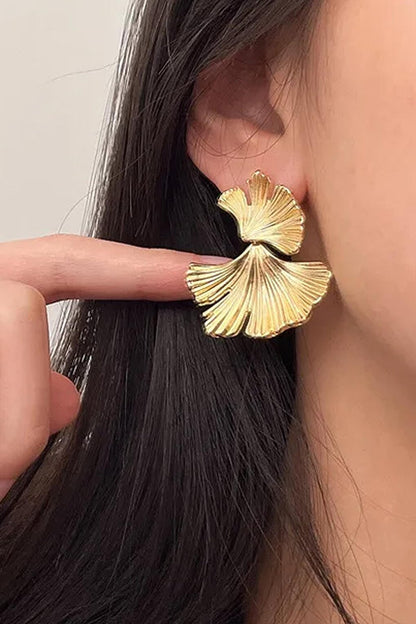 Gold Plated Lotus Flower Earrings