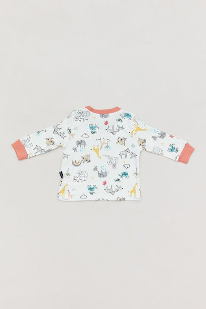 Printed Crew Neck Baby Boy Bodysuit