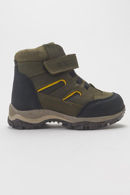 Boy's Khaki Genuine Leather Anatomical Trekking Boots