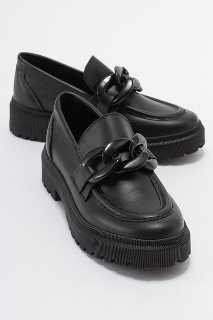 Girl's Black Anatomical Loafer Shoes