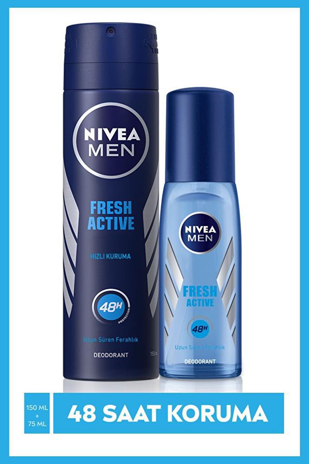 Men Fresh Active Deodorant and Pump Spray Set 150 ml, 48 Hours Anti-Perspirant Protection