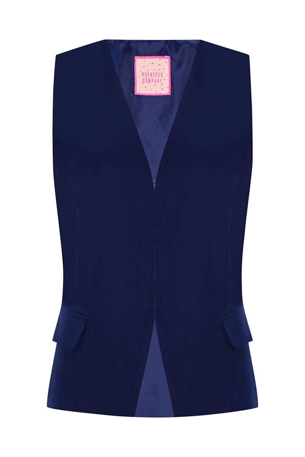 Navy Blue Inside Lined Agraffiti Tied Crepe Premium Classic Vest