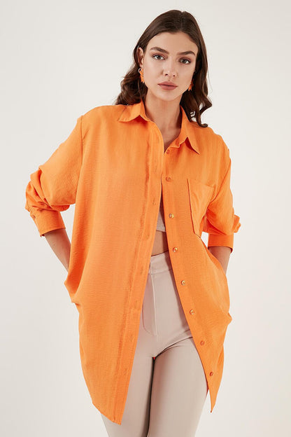 Single Pocket Oversize Thin Long Shirt 6234792