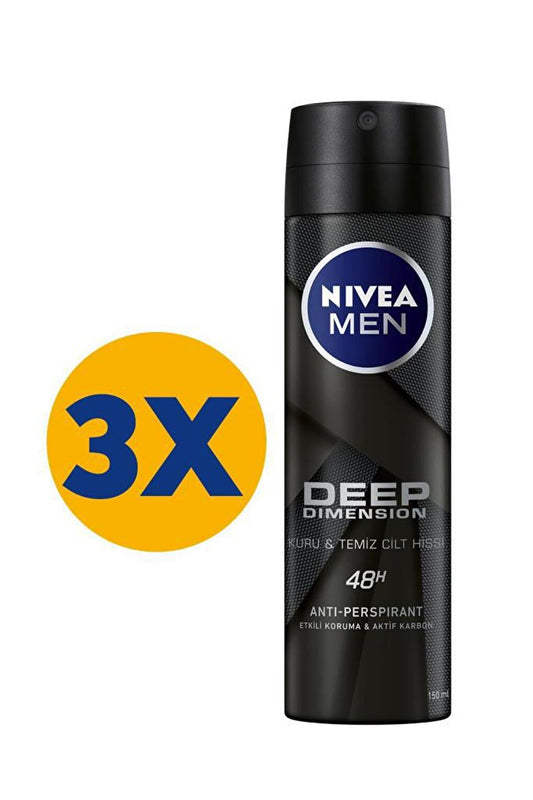 Men Deep Dimension Spray Deodorant Men 150 ml 3 Pack