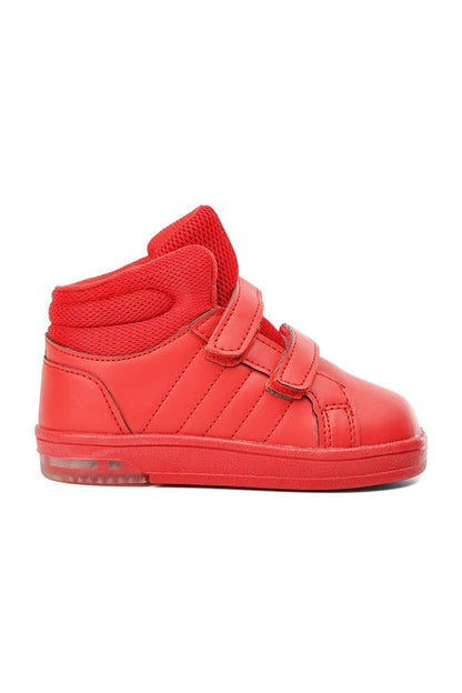 Red Velcro Kids Ankle Sneaker Pepe Long-B