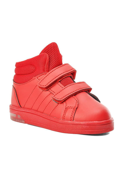 Red Velcro Kids Ankle Sneaker Pepe Long-B