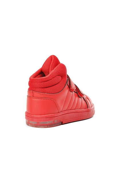 Red Velcro Kids Ankle Sneaker Pepe Long-B