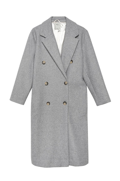 Buttoned Long Coat Gray