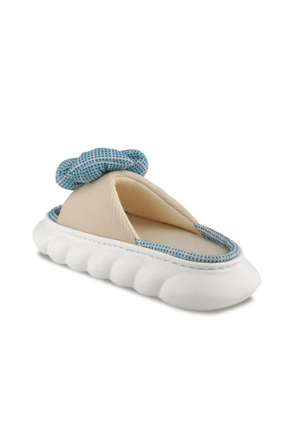 EA22SK028 Women's House Slippers Beige / Blue